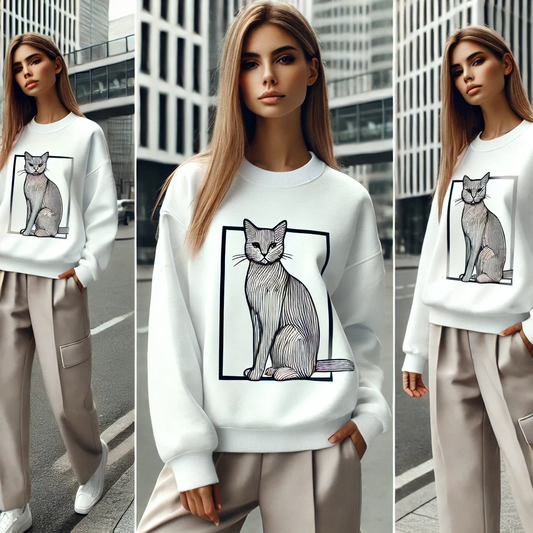 Chic Feline Sweatshirt - Women's