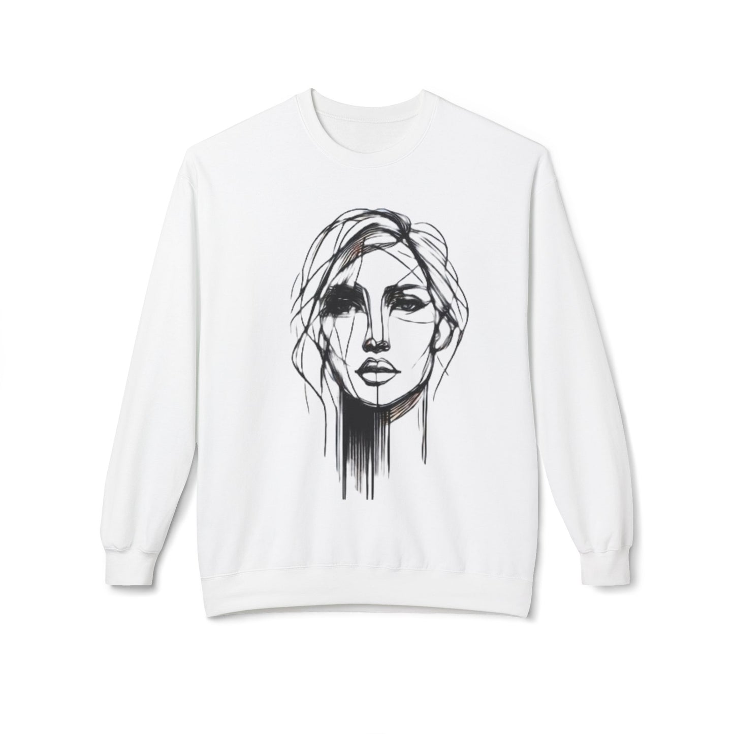 Face Line Art Sweatshirt - Women's