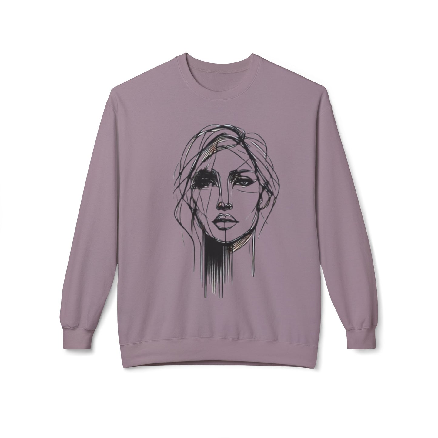 Face Line Art Sweatshirt - Women's