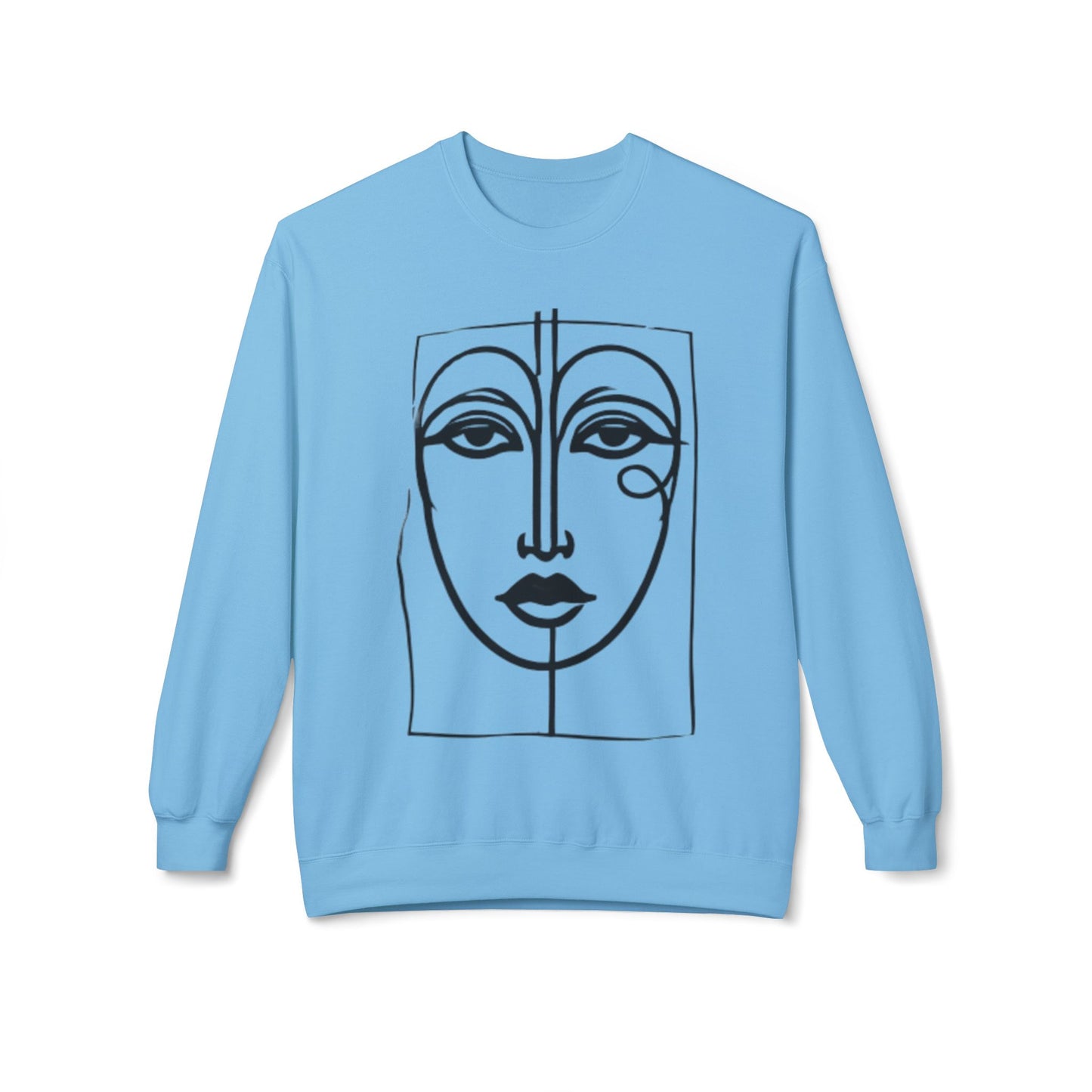 Abstract Face Line Art Sweatshirt - Women's