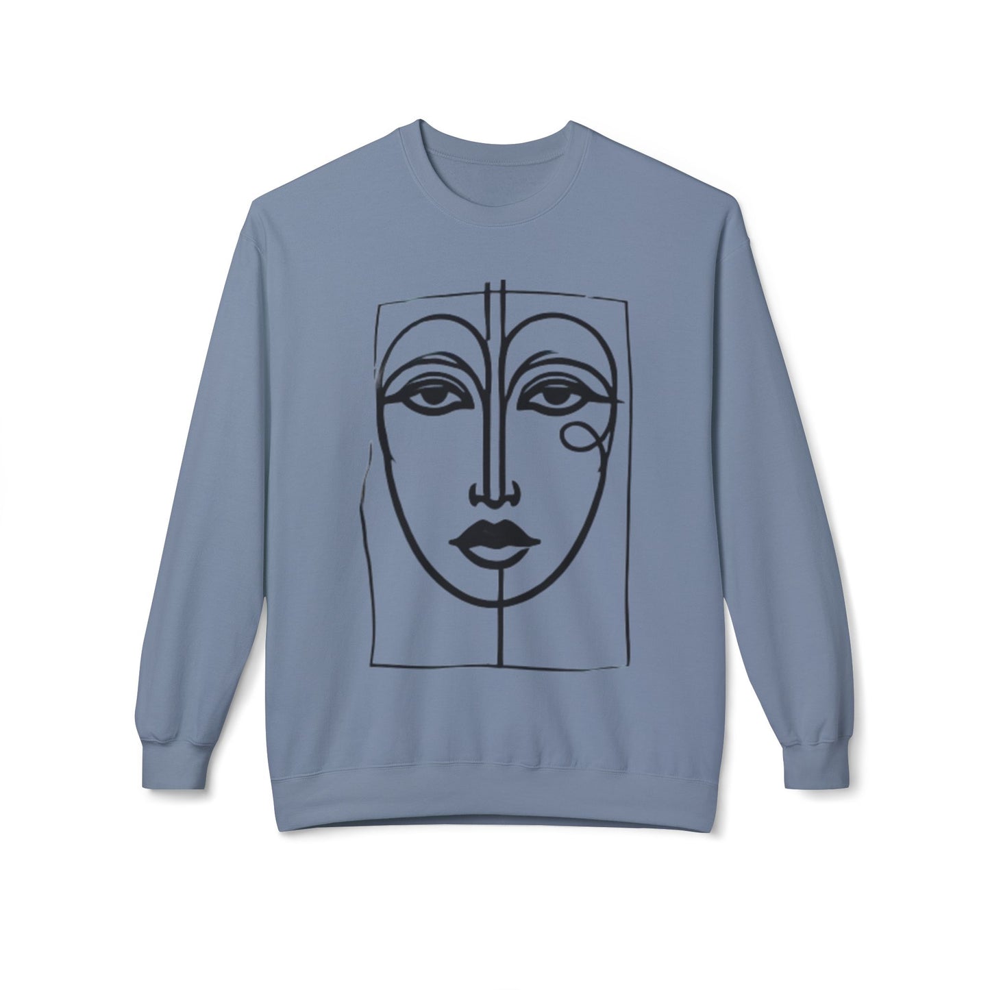 Abstract Face Line Art Sweatshirt - Women's